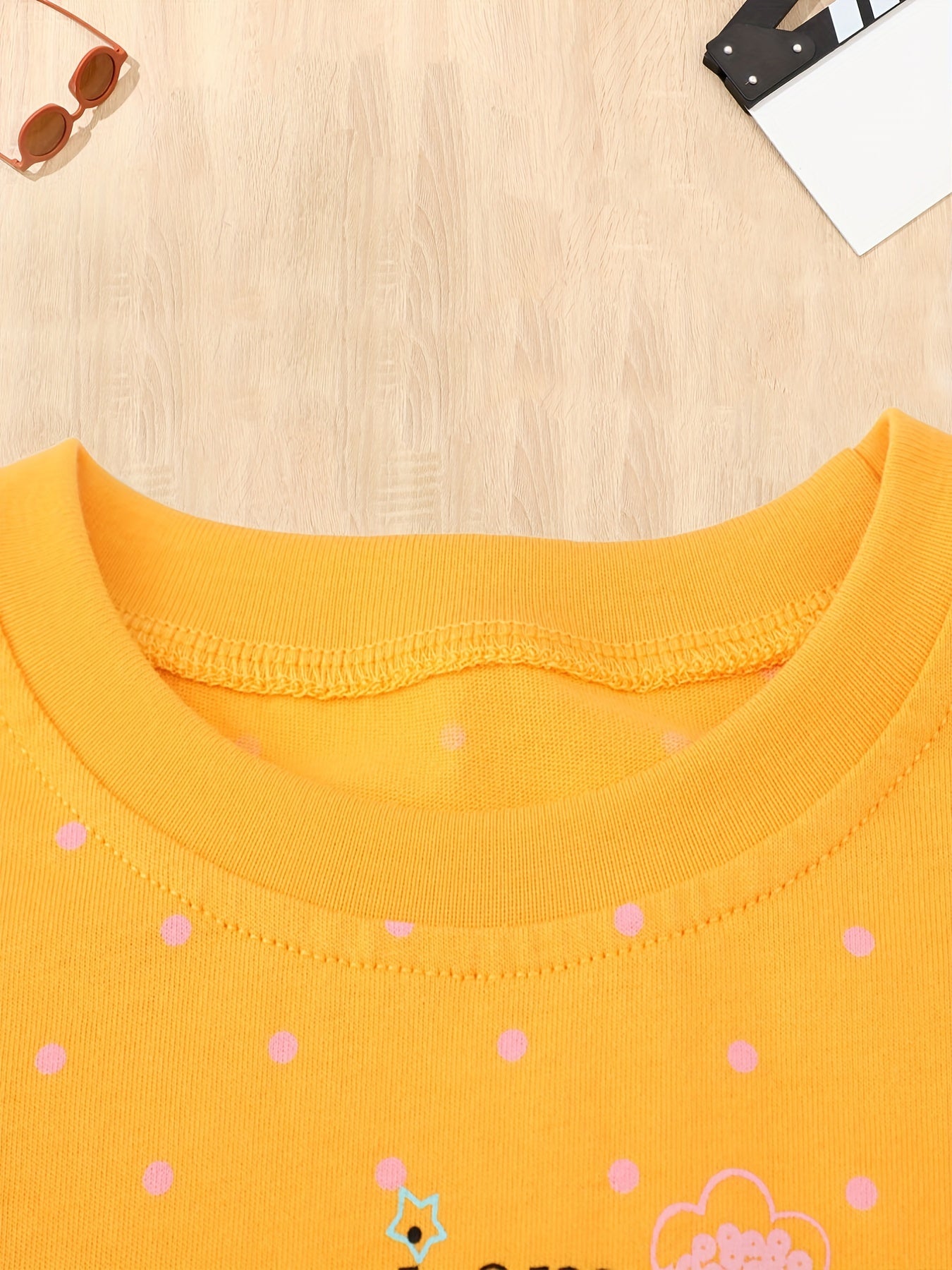 Girls Cartoon Pattern Embroidered Long Sleeve T-Shirt