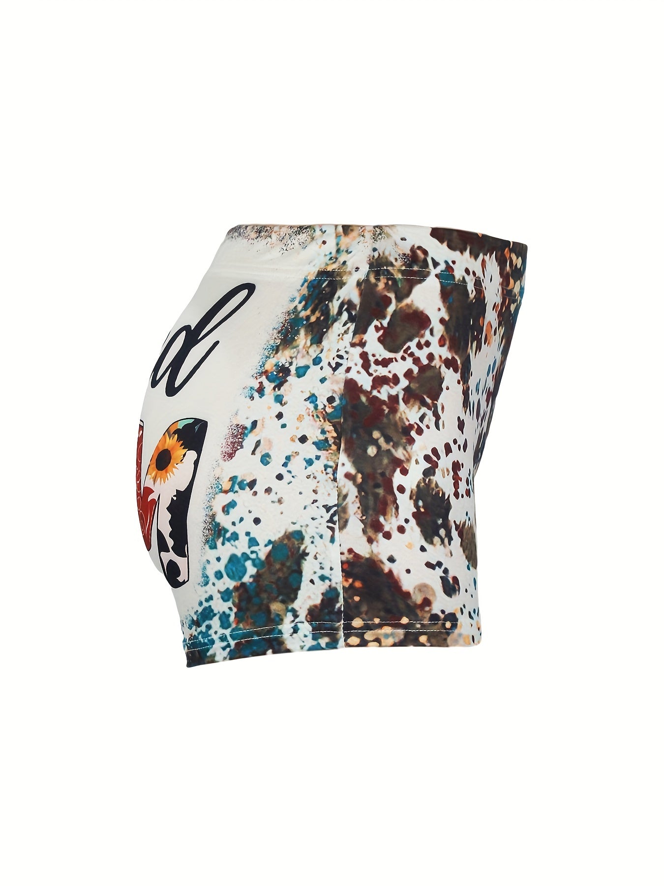 Blessed MOM Print Skinny Shorts Casual Shorts Spring Summer