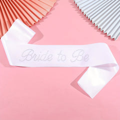 Bridal Veil Set & Bride to Be Sash Wedding Gown w/ Rhinestone Accents