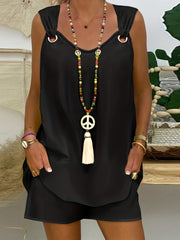 V Neck Sleeveless Tank Top & Shorts Set