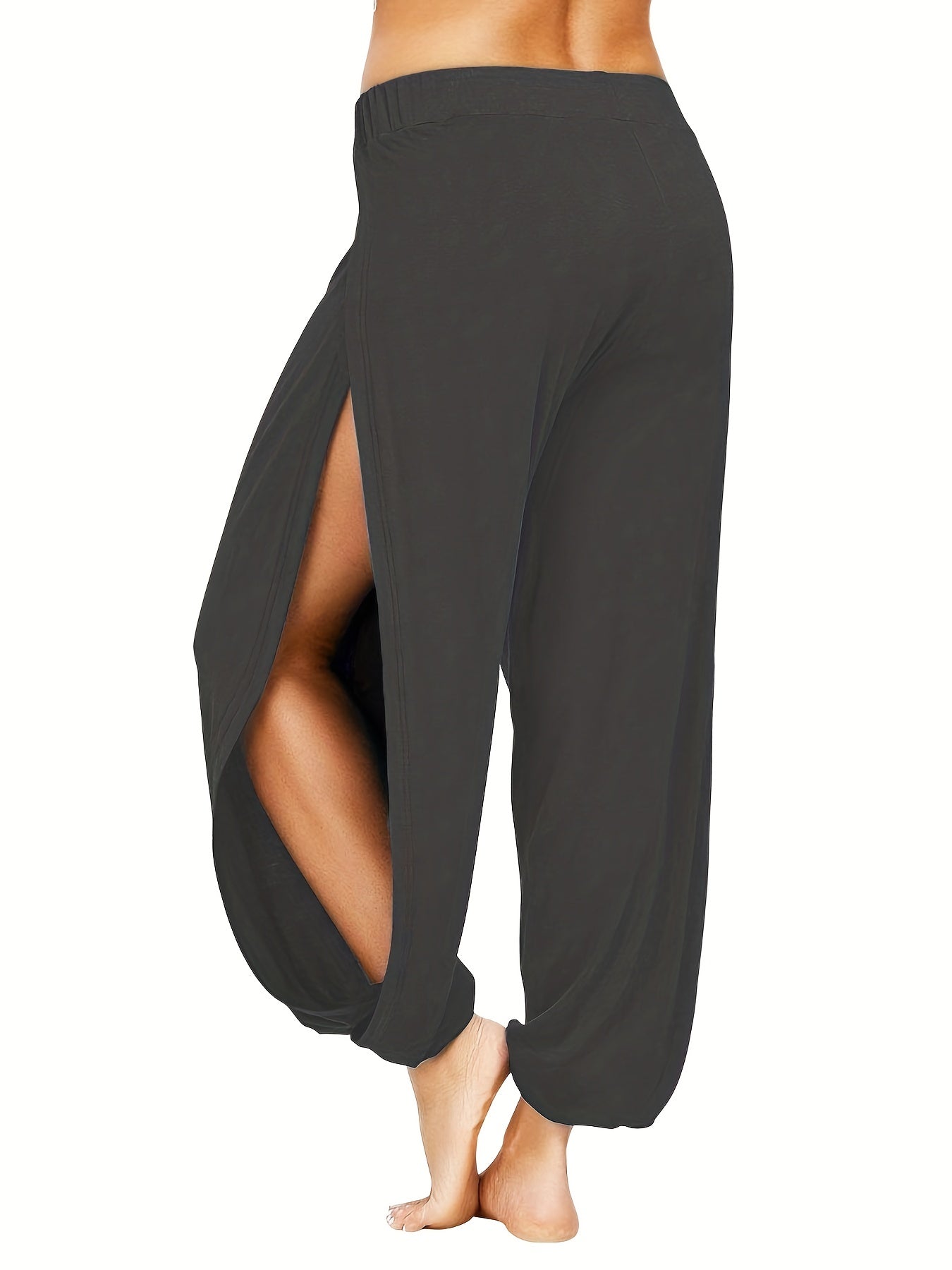  Sports Pants Solid Elastic Waist Beach Wear