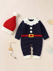 Infant Christmas Onesie & Santa Hat Set Cosplay Santa Claus