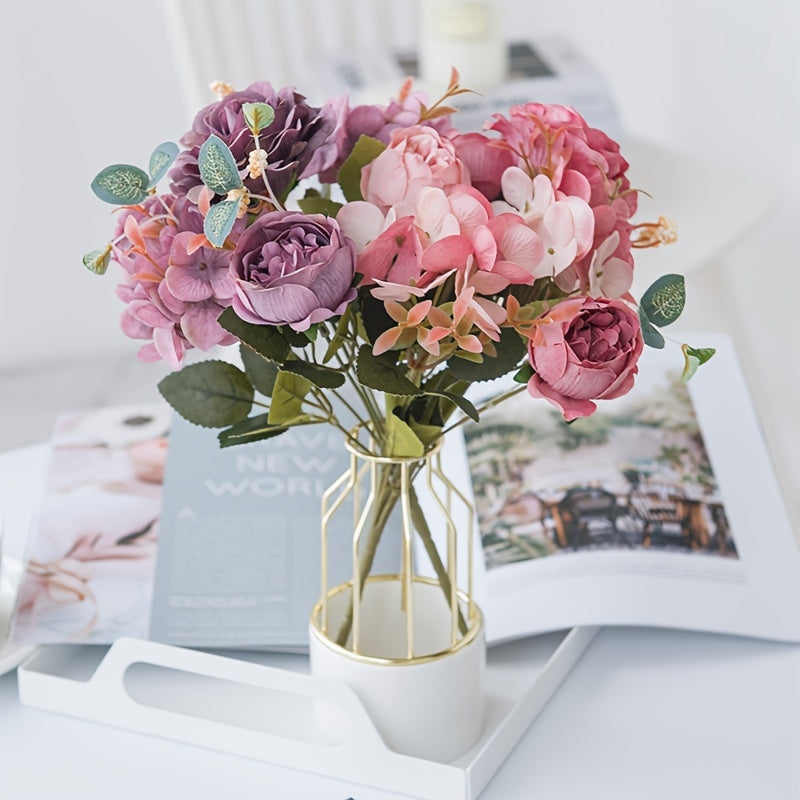 1pc Silk Rose Bouquet Artificial Flowers Home Decor