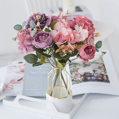 1pc Silk Rose Bouquet Artificial Flowers Home Decor