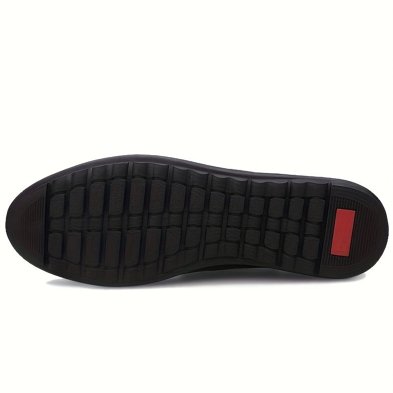 CLOHOO Men's Leather Loafer Shoes Customized Rubber Sole Slip On