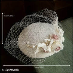 French Style Fascinator Hat Mesh Flower Beret Women