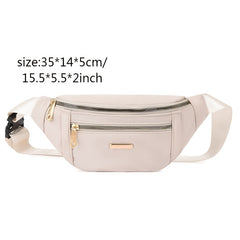 Large Capacity Waist Bag Double Zipper Mobile Phone Bag Casual Chest Bag