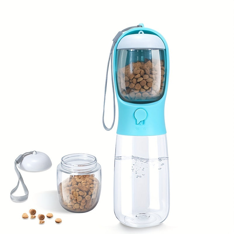 Portable Dog Water Bottle with Food Container for Pets