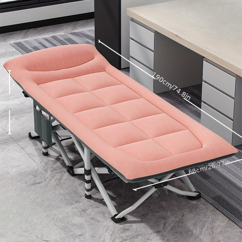 Outdoor Folding Bed Cushioned Folding Bed For Office Nap Camping