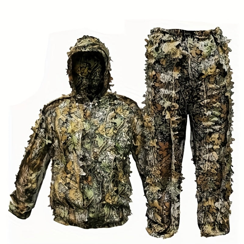 3D Leafy Camouflage Ghillie Suit for Outdoor Game & Halloween Costume