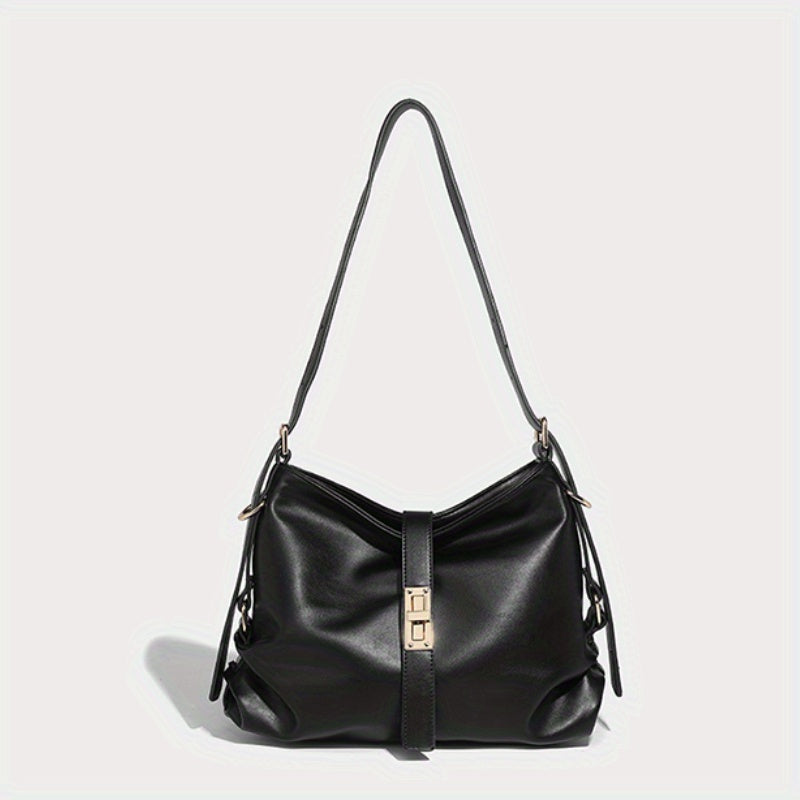 Women's Medium Tote Bag with Metal Buckle Closure