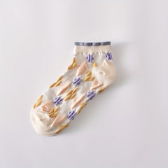 5 Pairs Textured Ruffle Socks Low Cut Women's Stockings