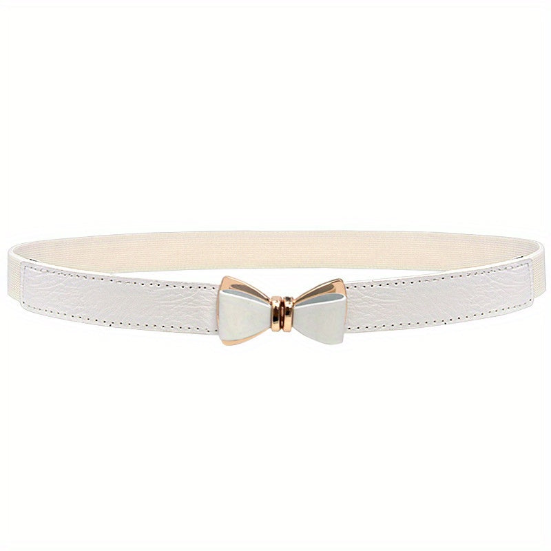 Bowknot Buckle Thin Belt Solid Waist Belt Classic Girdle for Women