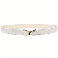 Bowknot Buckle Thin Belt Solid Waist Belt Classic Girdle for Women