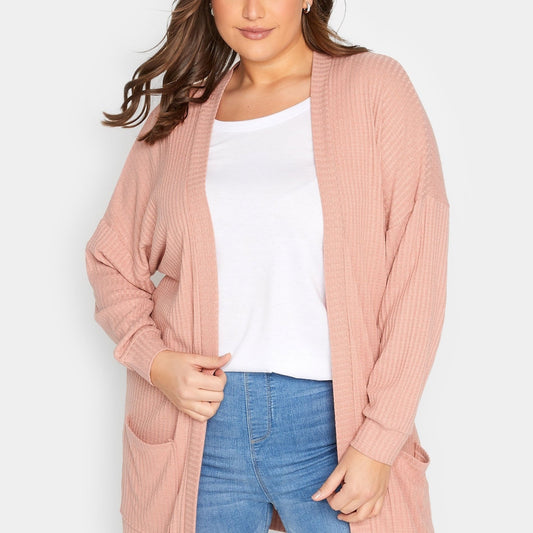  Long Sleeve Open Front Cardigan With Pockets