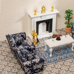 1:12 Scale Dollhouse Furniture High End Sofa with Floral Patterns