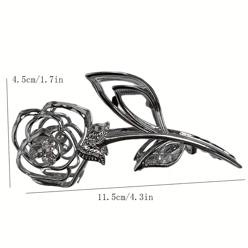 Hollowed Rose Flower Hair Claw Back Head Hair Accessories for Women