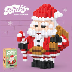 Santa Claus Building Blocks Model Assembled Toy Small Blocks Christmas Gift