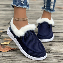 Plush Lined Thermal Furry Snow Boots - Keep Warm Low Cut Snow Shoes