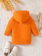 Baby Girl Long Sleeve Hoodie Dress With Large Pockets Sweatshirt
