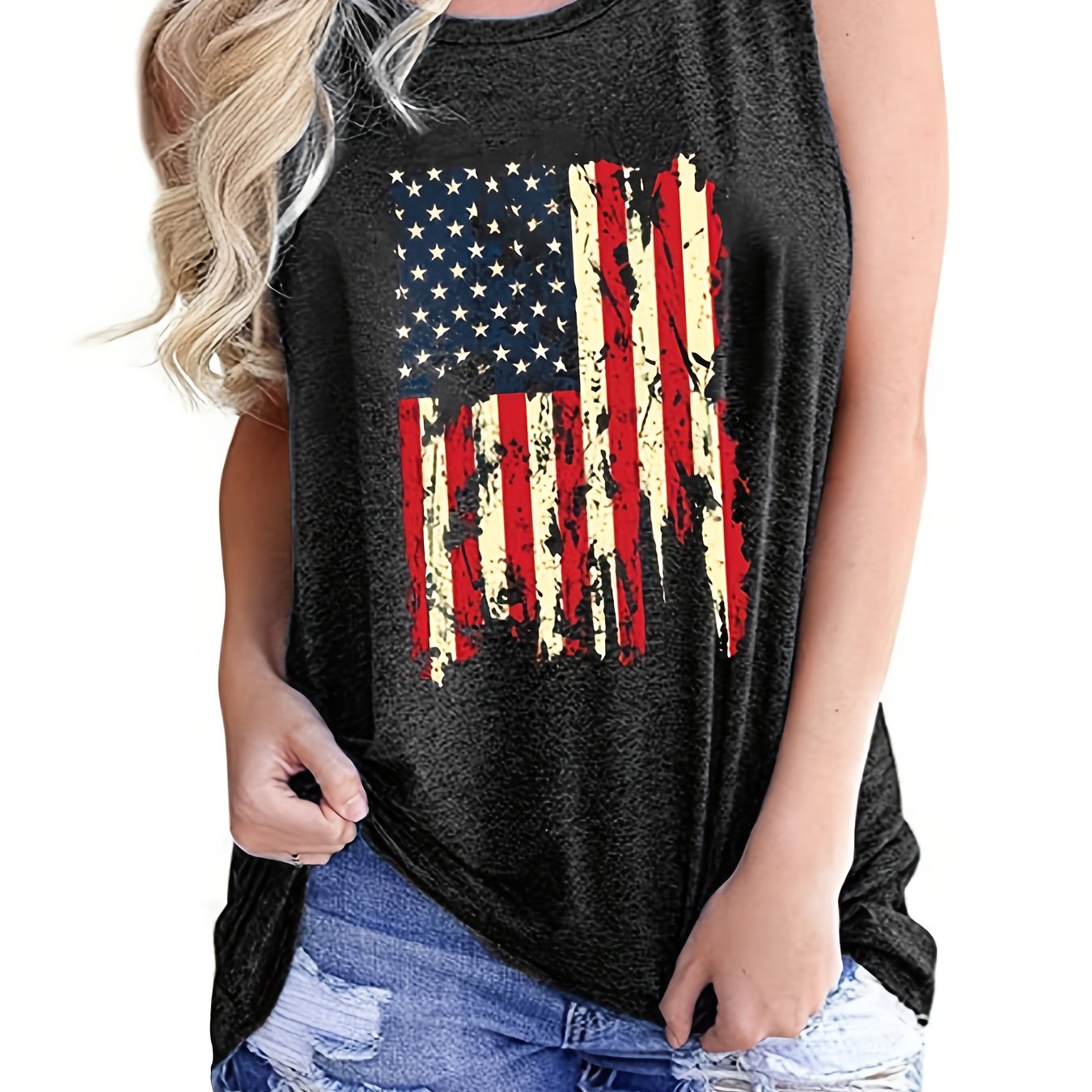 Graphic Sleeveless T-Shirt Women's Casual Top