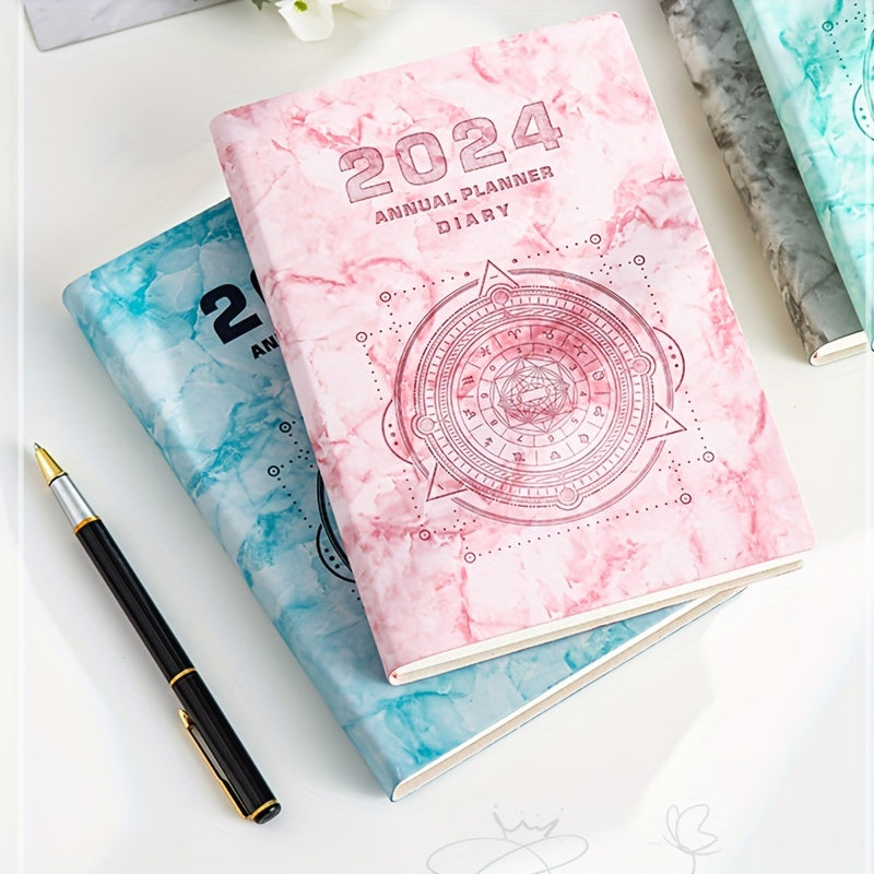 Daily Planner Notebook 352 Pages Hardcover Faux Leather