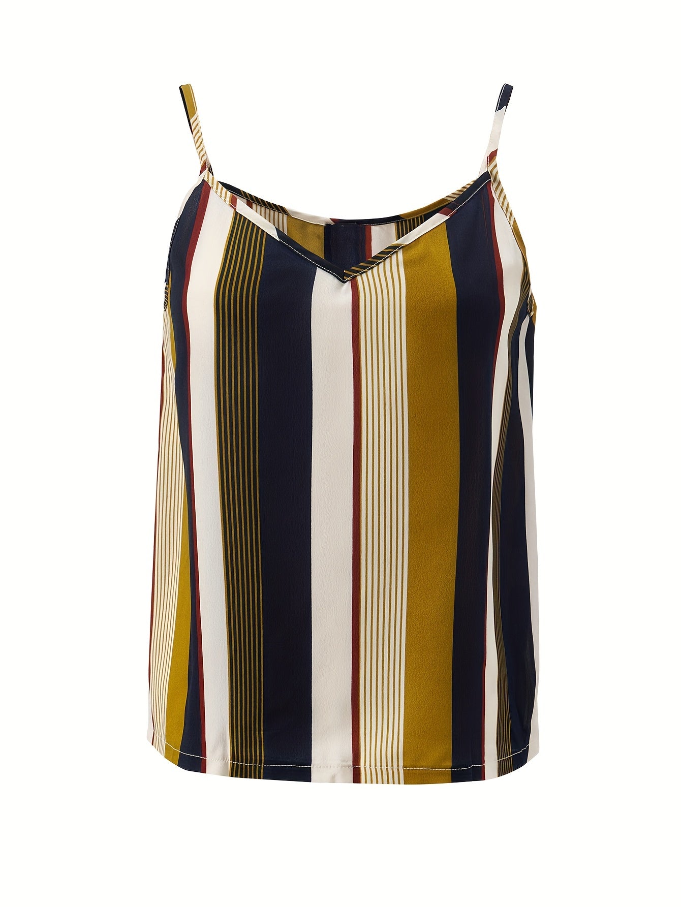 Stripe Print Two piece Set Sleeveless Cami Top & Tie waist Pants