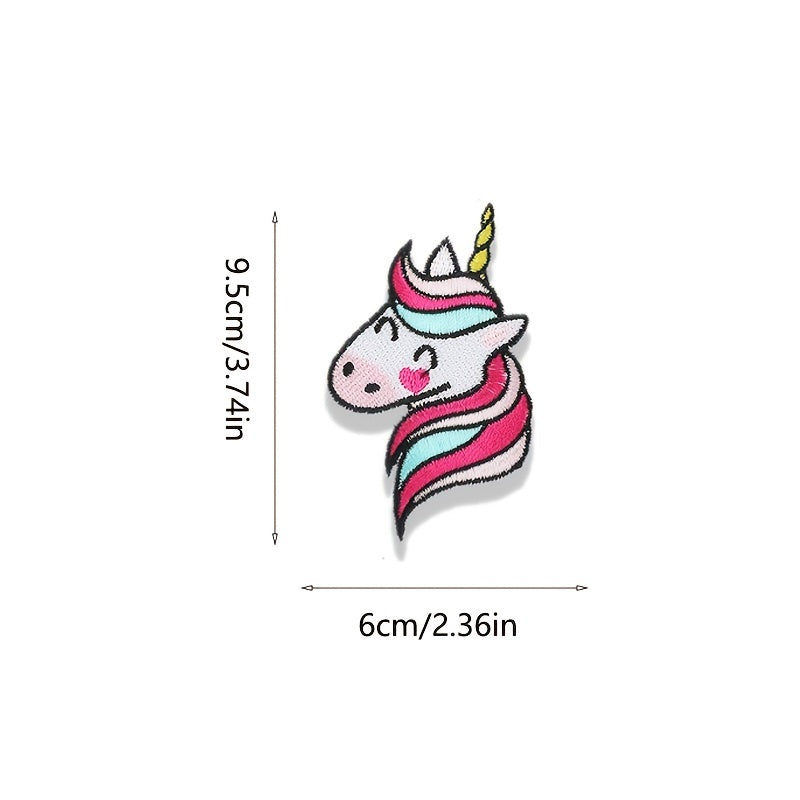 9pcs Unicorn Theme Iron On Patches For Girls