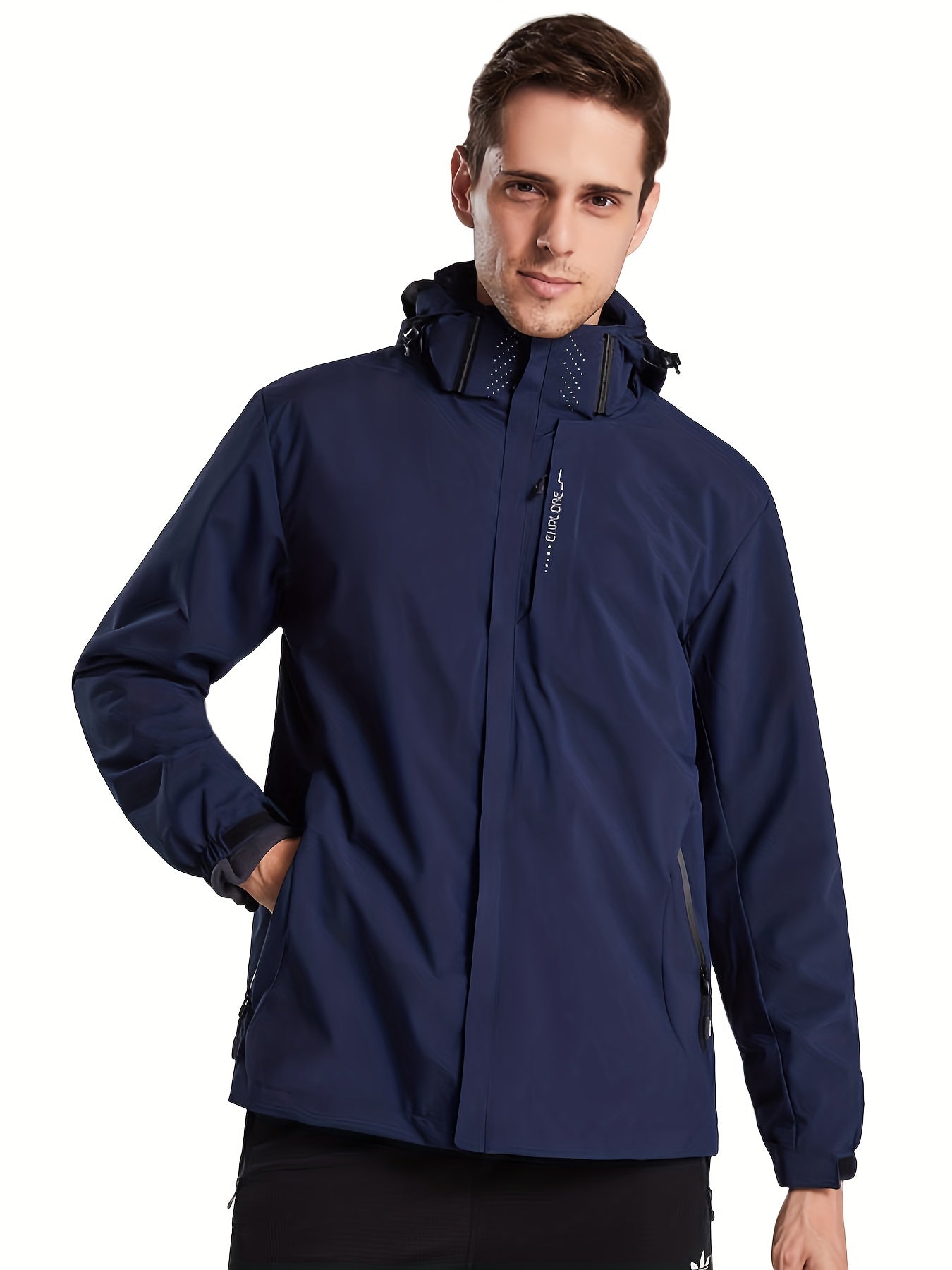 Men's Lightweight Waterproof Rain Jacket Shell Hooded Outdoor Raincoat