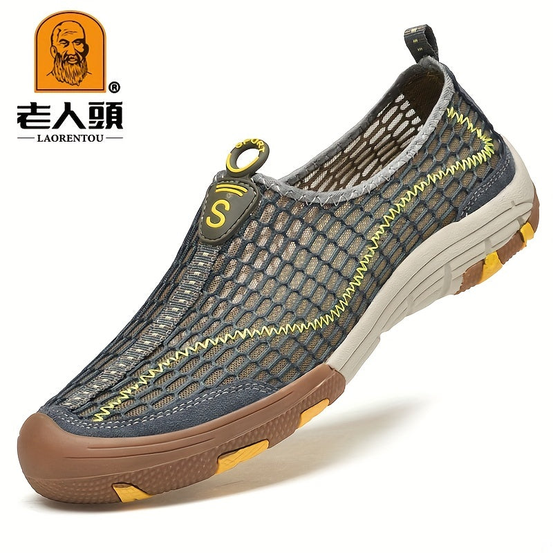 LAORENTOU Men's Breathable Slip On Casual Shoes Non slip Soft Sole Sneakers