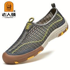 LAORENTOU Men's Breathable Slip On Casual Shoes Non slip Soft Sole Sneakers