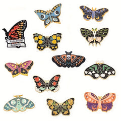 5pcs Butterfly Moth Animal Insect Brooch Pin Lapel Pins For Men