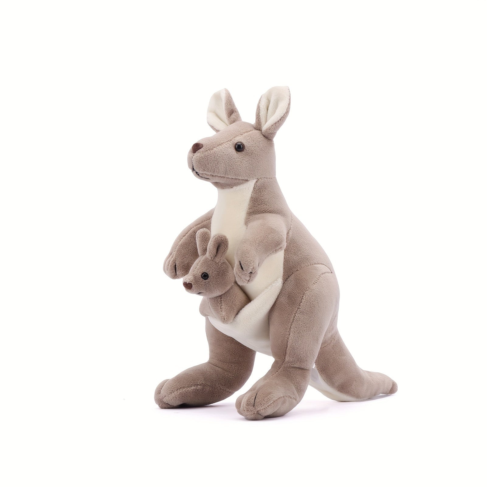 Khaki Kangaroo Plush Toy with Bunny