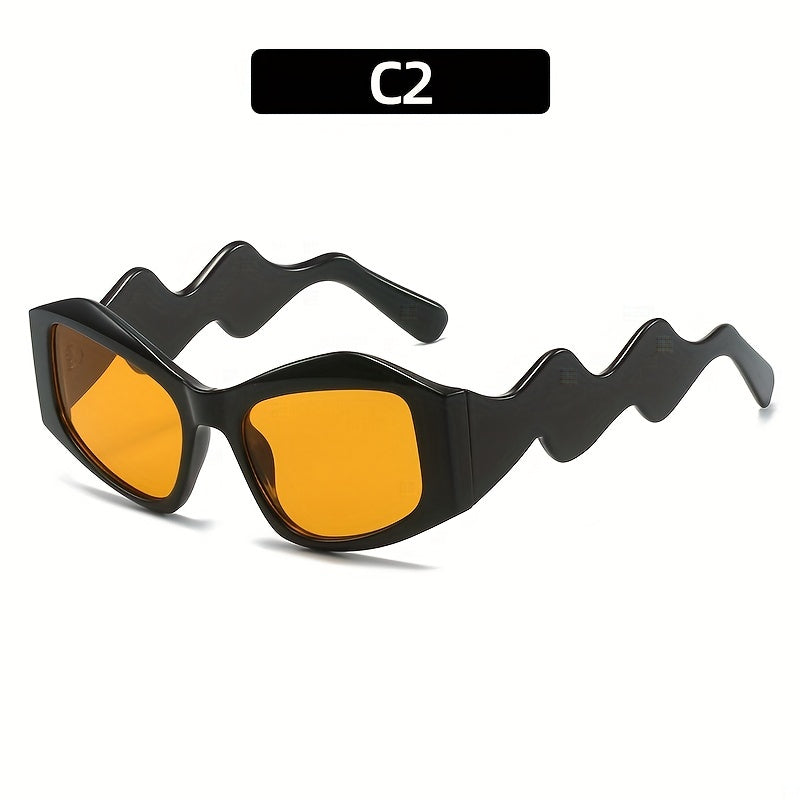 Y2K Irregular Sunglasses For Women Men Hiphop Block Glasses UV400
