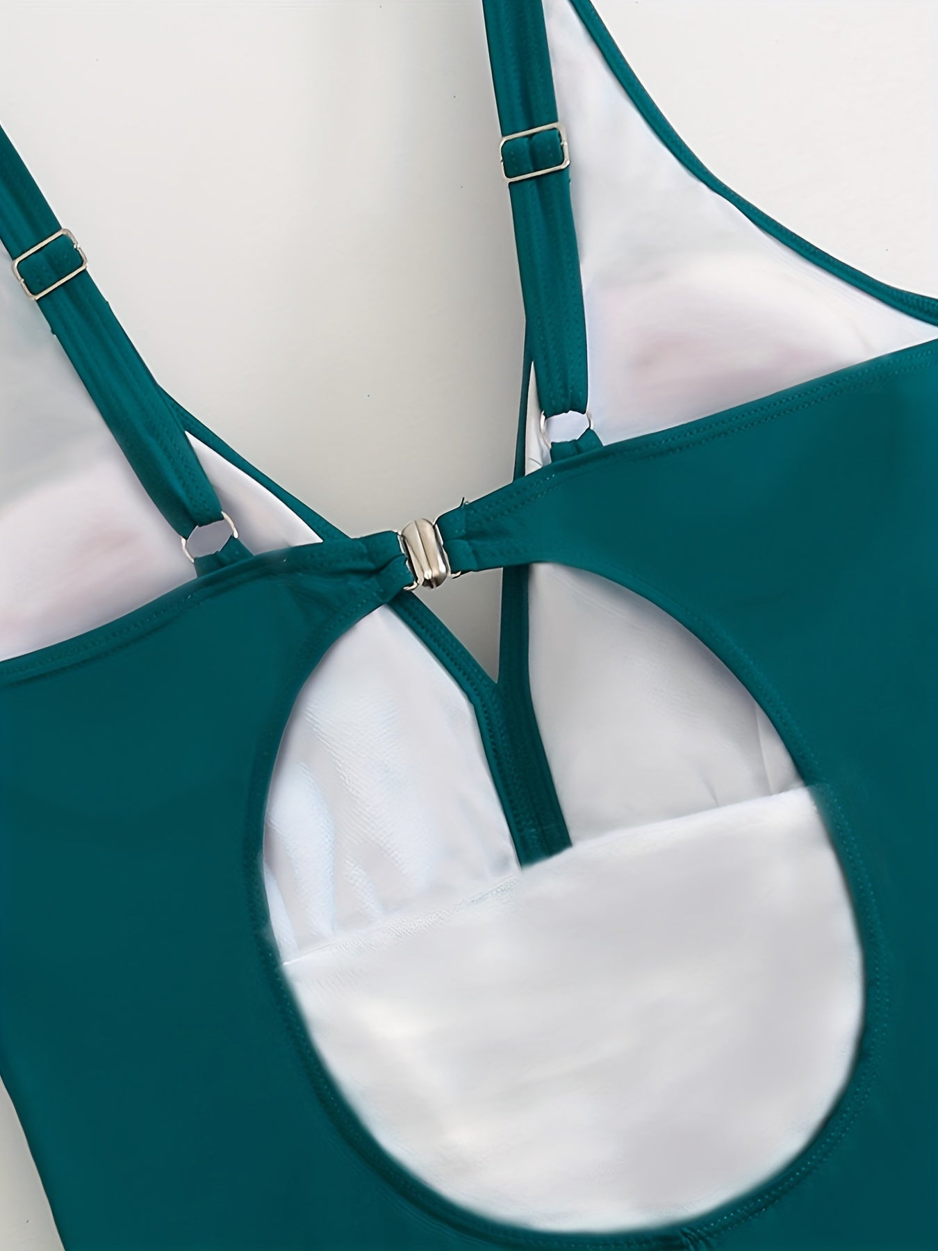  Colorblock Cut Out Back One Piece Swimsuit