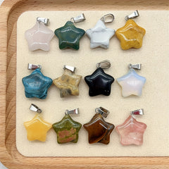 Natural Crystal Star Pendant Healing Gemstone Men