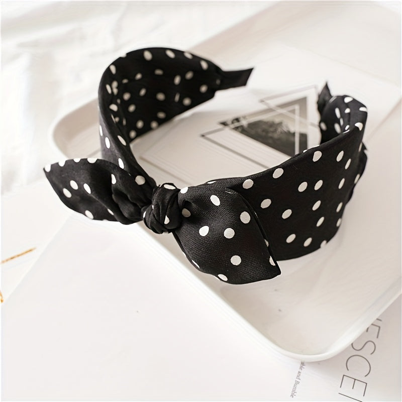 Boho Polka Dot Bowknot Headband for Women Girls