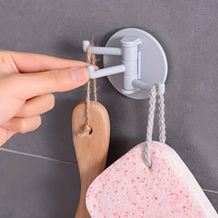 4pcs Sticky Hook 3 Branch Rotating Wall Towel Hook Bathroom Accessories