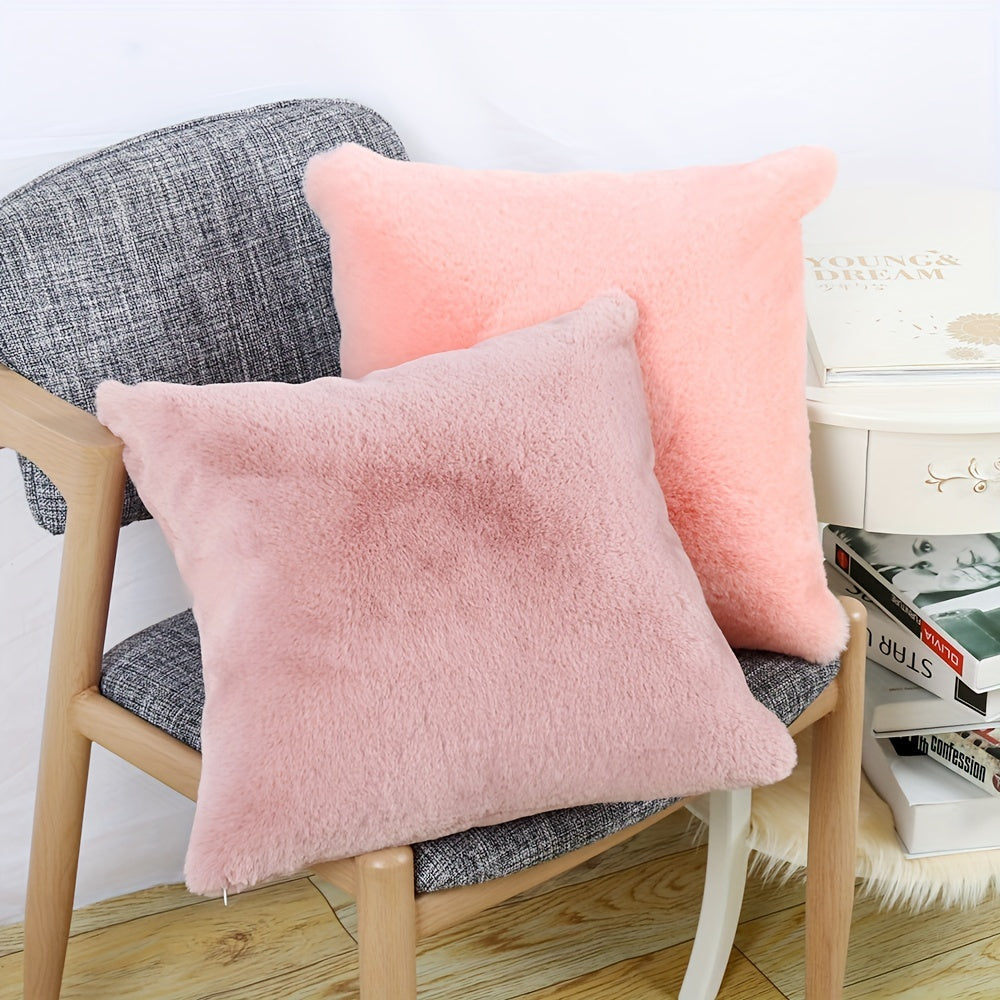 Soft Faux Rabbit Fur Throw Pillow Cover 20 X 20 Inch