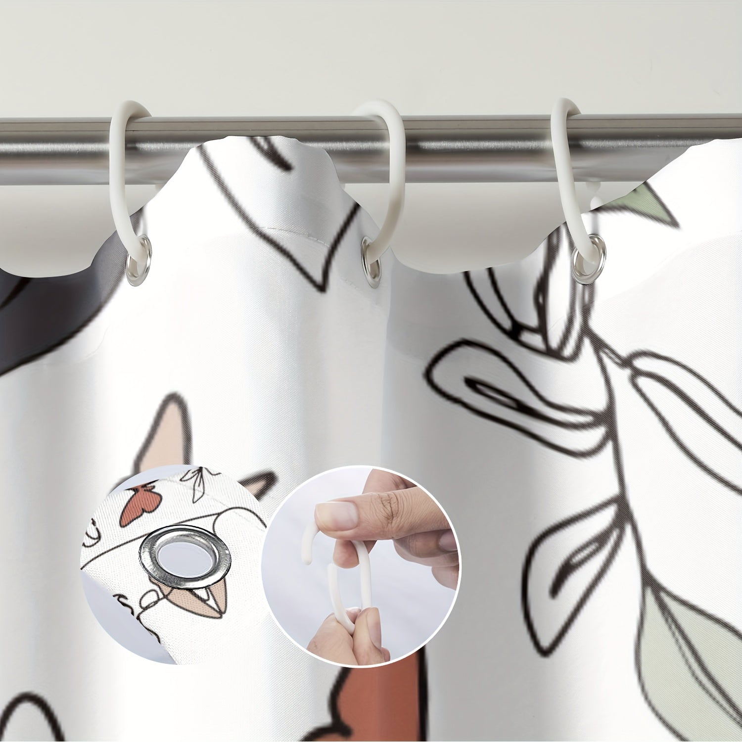 Abstract Women Face Shower Curtain 72 Inch