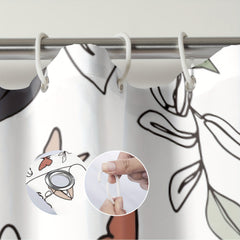 Abstract Women Face Shower Curtain 72 Inch