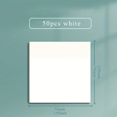50 Sheets Waterproof Transparent Sticky Notes Self Adhesive for School & Office