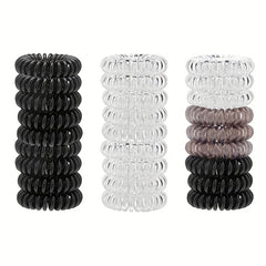 9pcs Girls Hair Tie Head Rope Spiral Colorful Stretchy Hair Ring Solid Hair Rope