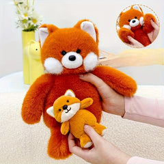 Mother & Son Rabbit & Fox Plush Dolls Soft Pastel Colors Gift Figurines