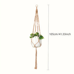 2 Pack Macrame Plant Hangers Indoor Hanging Planter Basket Jute Rope Home Decor