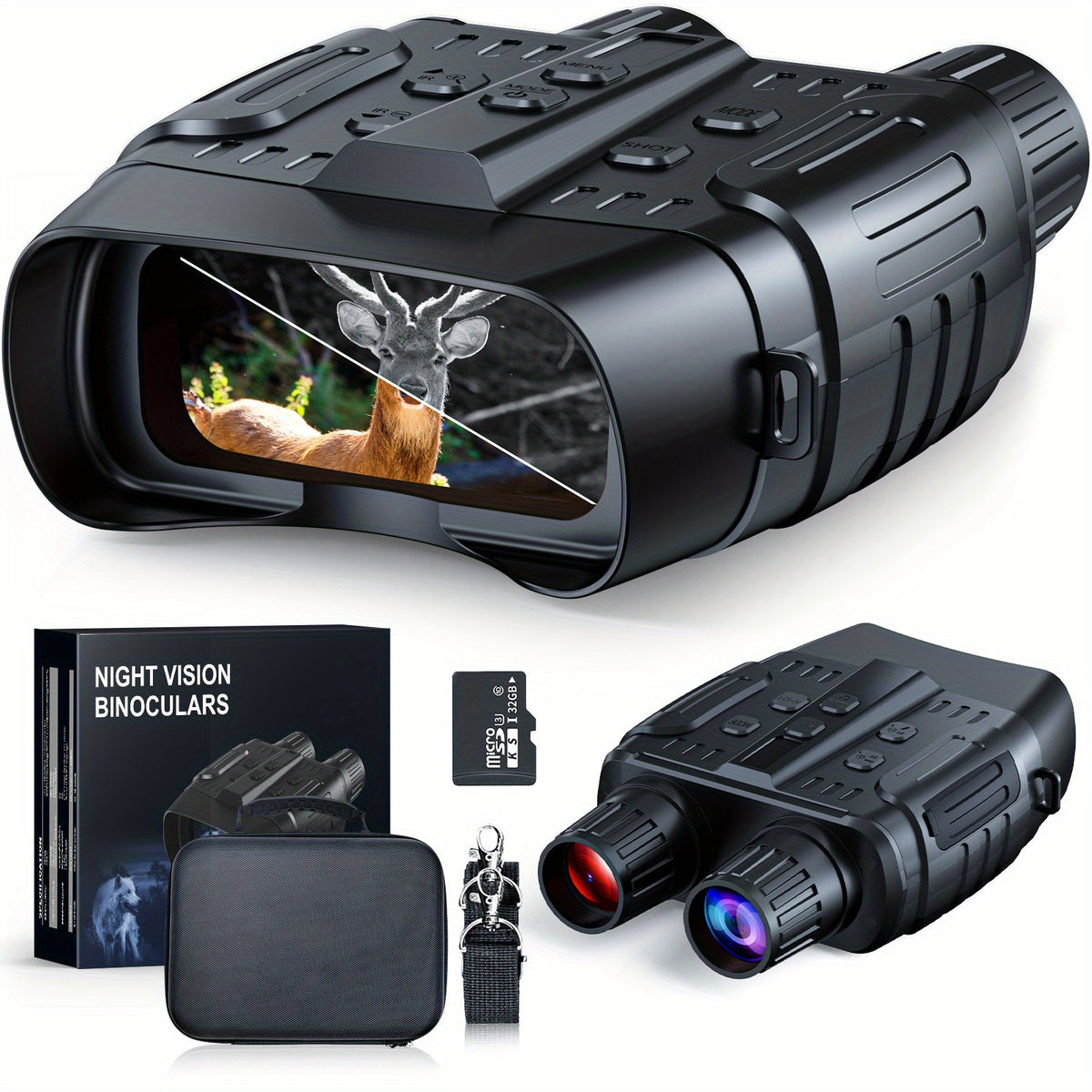 1280P HD Night Vision Binoculars Goggles 984FT 300M