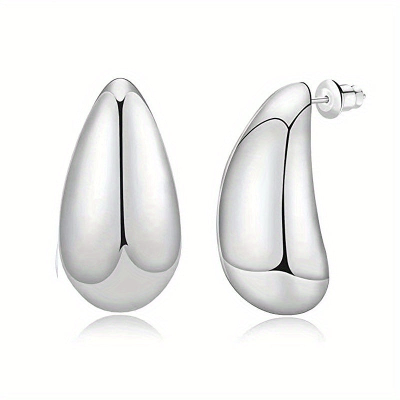 Chunky Plated Hypoallergenic Abstract Stud Earrings