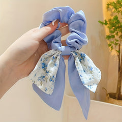 Bow Decor Scarf Scrunchies Candy Hair Rope Sweet Hair Ring