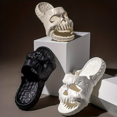 Men's Skull Print Slip On Slides Unisex Casual Anti-Skid Slippers