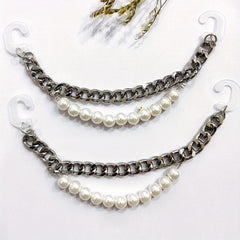 2pcs Faux Pearl Shoe Clogs Chains DIY Accessories